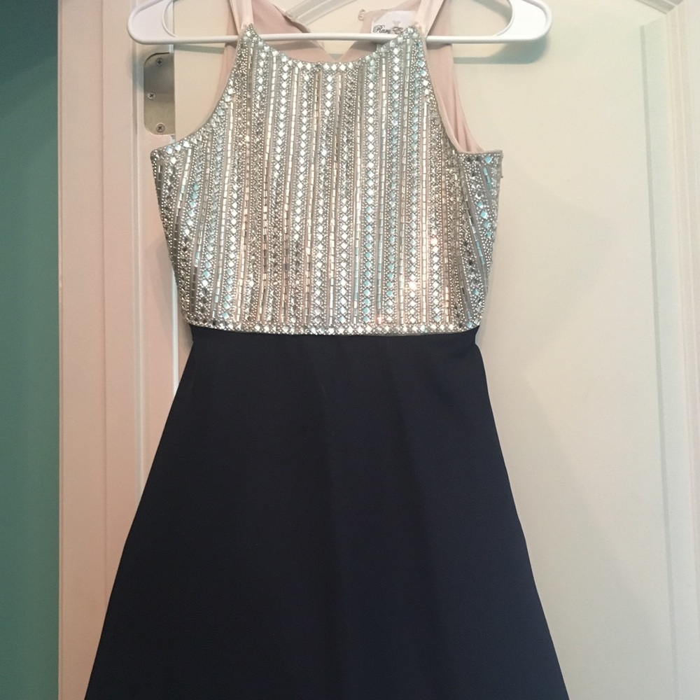 Jeweled satin dress